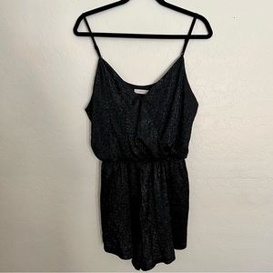 Lush romper jumpsuit black sparkle size medium